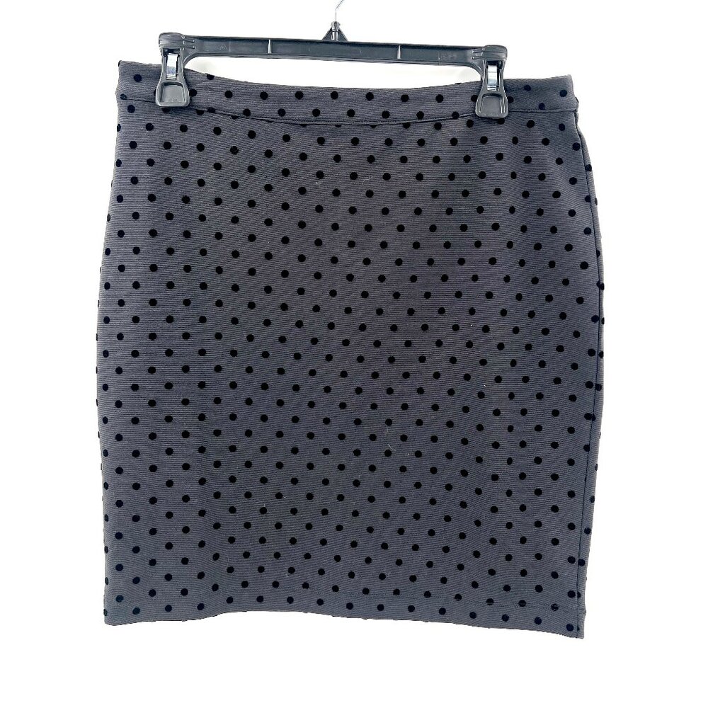 NEW LOFT mini pencil skirt stretch polka dot classic career business casual 6